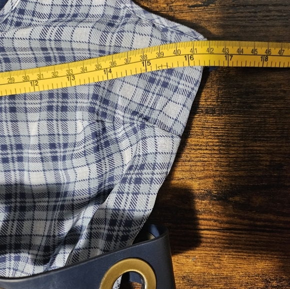 NEW Michael Kors Belted Mixed Plaid Georgette Dress Handkerchief Semi Sheer XS - Picture 10 of 14